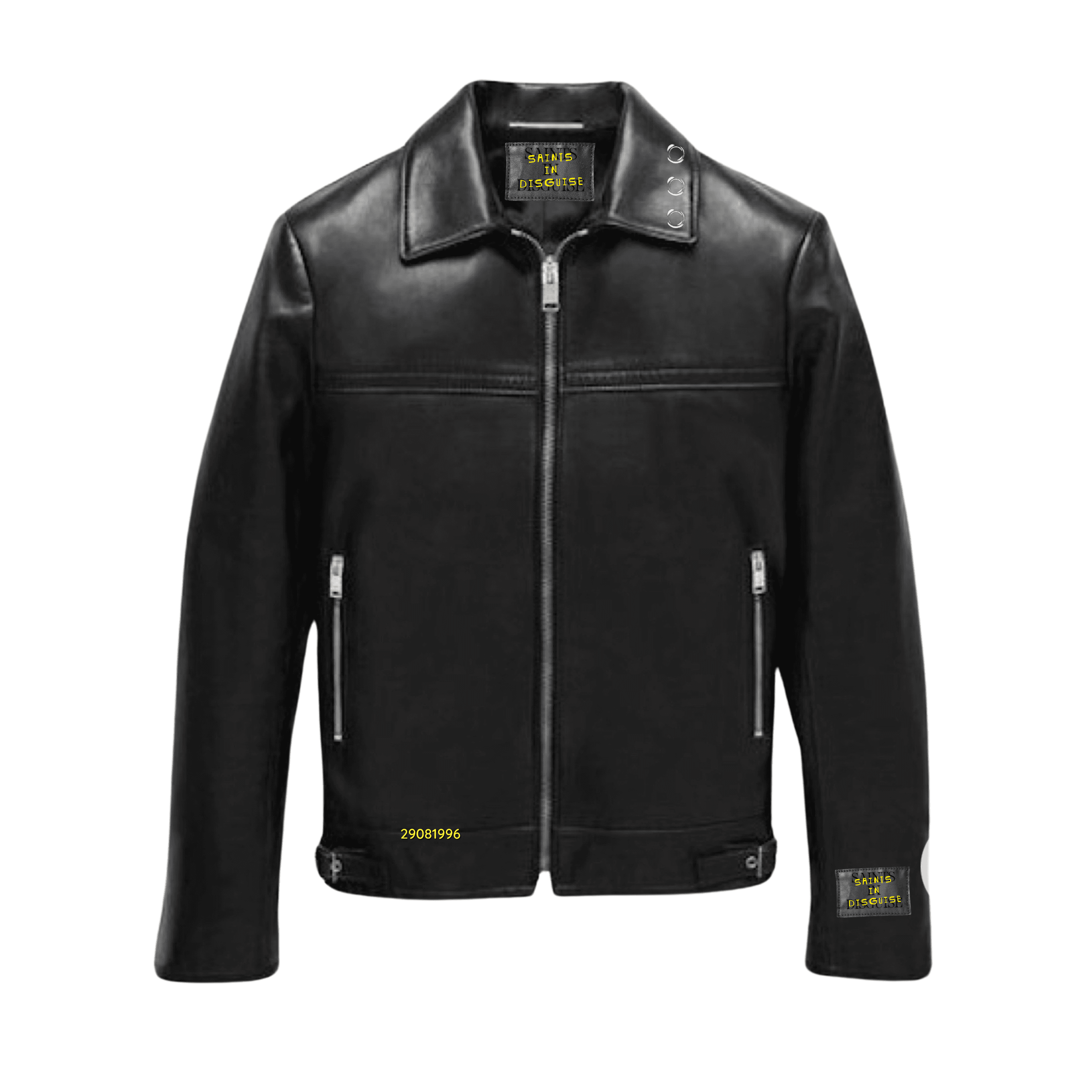 Saints In Disguise black leather jacket